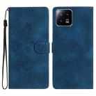 For Xiaomi 13 Pro Flower Butterfly Embossing Pattern Leather Phone Case(Blue) - 1