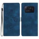 For Xiaomi Mi 11 Ultra Flower Butterfly Embossing Pattern Leather Phone Case(Blue) - 1