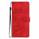 For Xiaomi Mi 11 Ultra Flower Butterfly Embossing Pattern Leather Phone Case(Red) - 2