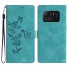 For Xiaomi Mi 11 Ultra Flower Butterfly Embossing Pattern Leather Phone Case(Sky Blue) - 1