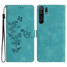 For Xiaomi Redmi 9 Flower Butterfly Embossing Pattern Leather Phone Case(Sky Blue) - 1