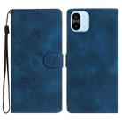 For Xiaomi Redmi A1 Flower Butterfly Embossing Pattern Leather Phone Case(Blue) - 1