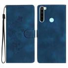 For Xiaomi Redmi Note 8T Flower Butterfly Embossing Pattern Leather Phone Case(Blue) - 1