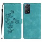 For Xiaomi Redmi Note 11 Pro 5G Global Flower Butterfly Embossing Pattern Leather Phone Case(Sky Blue) - 1