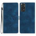 For Xiaomi Redmi Note 11 4G Global / Note 11S Flower Butterfly Embossing Pattern Leather Phone Case(Blue) - 1