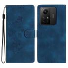 For Xiaomi Redmi Note 12S Flower Butterfly Embossing Pattern Leather Phone Case(Blue) - 1