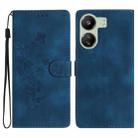 For Xiaomi Redmi 13C 4G Flower Butterfly Embossing Pattern Leather Phone Case(Blue) - 1