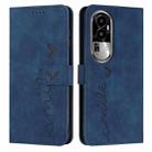 For OPPO Reno10 Pro+ Skin Feel Heart Pattern Leather Phone Case(Blue) - 1