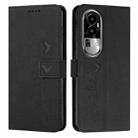 For OPPO Reno10 Pro+ Skin Feel Heart Pattern Leather Phone Case(Black) - 1