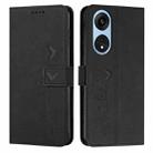 For OPPO A1 5G/A98/F23 5G Skin Feel Heart Pattern Leather Phone Case(Black) - 1