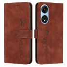 For OPPO A1 Pro/Reno8 T 5G Global Skin Feel Heart Pattern Leather Phone Case(Brown) - 1