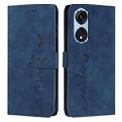 For OPPO A1 Pro/Reno8 T 5G Global Skin Feel Heart Pattern Leather Phone Case(Blue) - 1