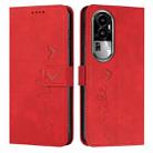 For OPPO Reno10 5G Global/Reno10 Pro 5G Global Skin Feel Heart Pattern Leather Phone Case(Red) - 1