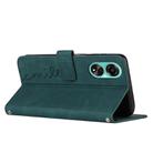 For OPPO A58 4G Skin Feel Heart Pattern Leather Phone Case(Green) - 3