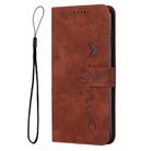 For OPPO A78 4G Skin Feel Heart Pattern Leather Phone Case(Brown) - 2