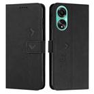 For OPPO A78 4G Skin Feel Heart Pattern Leather Phone Case(Black) - 1