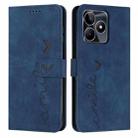 For Realme C53/Narzo N53 Skin Feel Heart Pattern Leather Phone Case(Blue) - 1