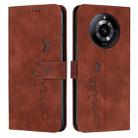 For Realme 11 Skin Feel Heart Pattern Leather Phone Case(Brown) - 1