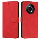 For Realme 11 Skin Feel Heart Pattern Leather Phone Case(Red) - 1