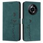 For Realme 11 Skin Feel Heart Pattern Leather Phone Case(Green) - 1