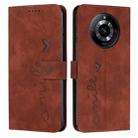 For Realme 11 Pro/11 Pro+ Skin Feel Heart Pattern Leather Phone Case(Brown) - 1