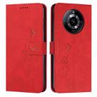 For Realme 11 Pro/11 Pro+ Skin Feel Heart Pattern Leather Phone Case(Red) - 1