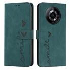 For Realme 11 Pro/11 Pro+ Skin Feel Heart Pattern Leather Phone Case(Green) - 1