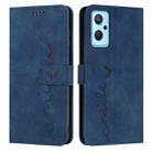 For Realme 9i 5G/V20 5G/V30t/V30 Skin Feel Heart Pattern Leather Phone Case(Blue) - 1