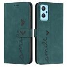 For Realme 9i 5G/V20 5G/V30t/V30 Skin Feel Heart Pattern Leather Phone Case(Green) - 1