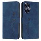 For Realme C55 Skin Feel Heart Pattern Leather Phone Case(Blue) - 1