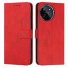 For Realme 11 4G Global Skin Feel Heart Pattern Leather Phone Case(Red) - 1