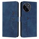 For Realme 11 4G Global Skin Feel Heart Pattern Leather Phone Case(Blue) - 1