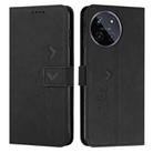 For Realme 11 4G Global Skin Feel Heart Pattern Leather Phone Case(Black) - 1