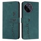 For Realme 11 4G Global Skin Feel Heart Pattern Leather Phone Case(Green) - 1