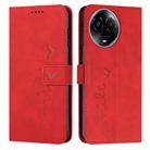 For Realme 11 5G Global/11x Skin Feel Heart Pattern Leather Phone Case(Red) - 1