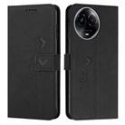 For Realme 11 5G Global/11x Skin Feel Heart Pattern Leather Phone Case(Black) - 1