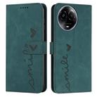 For Realme 11 5G Global/11x Skin Feel Heart Pattern Leather Phone Case(Green) - 1