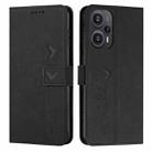 For Xiaomi Redmi Note 12 Turbo/Poco F5 Skin Feel Heart Pattern Leather Phone Case(Black) - 1