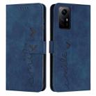 For Xiaomi Redmi Note 12S 4G Global Skin Feel Heart Pattern Leather Phone Case(Blue) - 1
