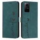 For Xiaomi Redmi Note 12S 4G Global Skin Feel Heart Pattern Leather Phone Case(Green) - 1