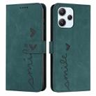 For Xiaomi Redmi 12 4G Skin Feel Heart Pattern Leather Phone Case(Green) - 1