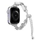 For Apple Watch SE 2023 44mm Pearl Bracelet Metal Watch Band(Silver) - 1