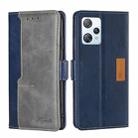 For Blackview A53 / A53 Pro Contrast Color Side Buckle Leather Phone Case(Blue + Grey) - 1