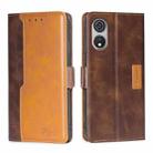 For CUBOT P60 Contrast Color Side Buckle Leather Phone Case(Dark Brown + Gold) - 1