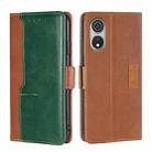 For CUBOT P60 Contrast Color Side Buckle Leather Phone Case(深棕+金色) - 1