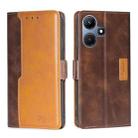 For Infinix Hot 30i 4G Contrast Color Side Buckle Leather Phone Case(Dark Brown + Gold) - 1