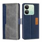 For Infinix Smart 7 HD Contrast Color Side Buckle Leather Phone Case(Blue + Grey) - 1