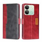 For Infinix Smart 7 HD Contrast Color Side Buckle Leather Phone Case(Red + Black) - 1