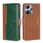 For Infinix Hot 30 Play 4G Contrast Color Side Buckle Leather Phone Case(Light Brown + Green) - 1