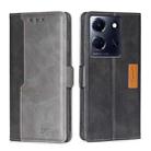 For Infinix Note 30 5G Contrast Color Side Buckle Leather Phone Case(Black + Grey) - 1